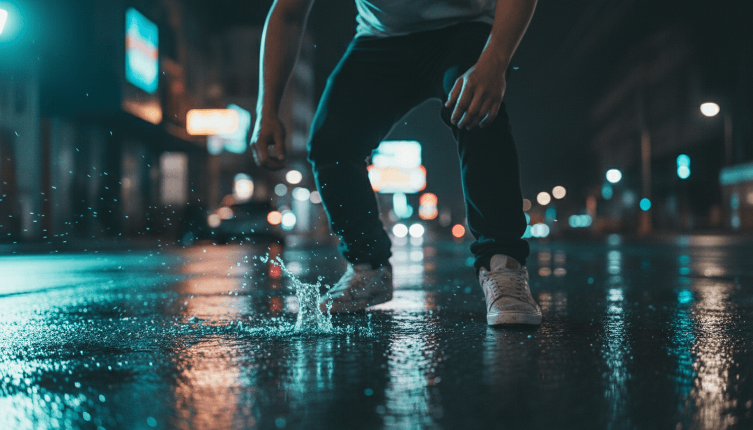 IA analisando a canção de reggaeton e latin pop 'Llorando (ID).mp3' para determinar sua essência emocional e rítmica central, mostrando ondas sonoras transformando-se em arte conceitual.