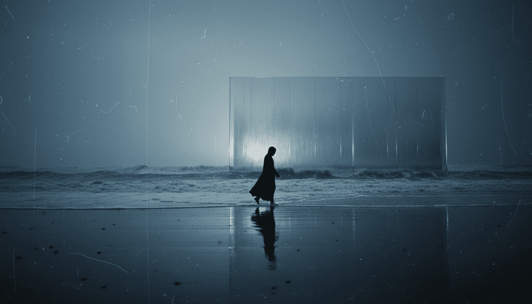 Sequência animada dinâmica representando veias etéreas e brilhantes se espalhando por uma paisagem escura e fantástica, sincronizadas com um poderoso solo de guitarra de 'Phantom Veins'.