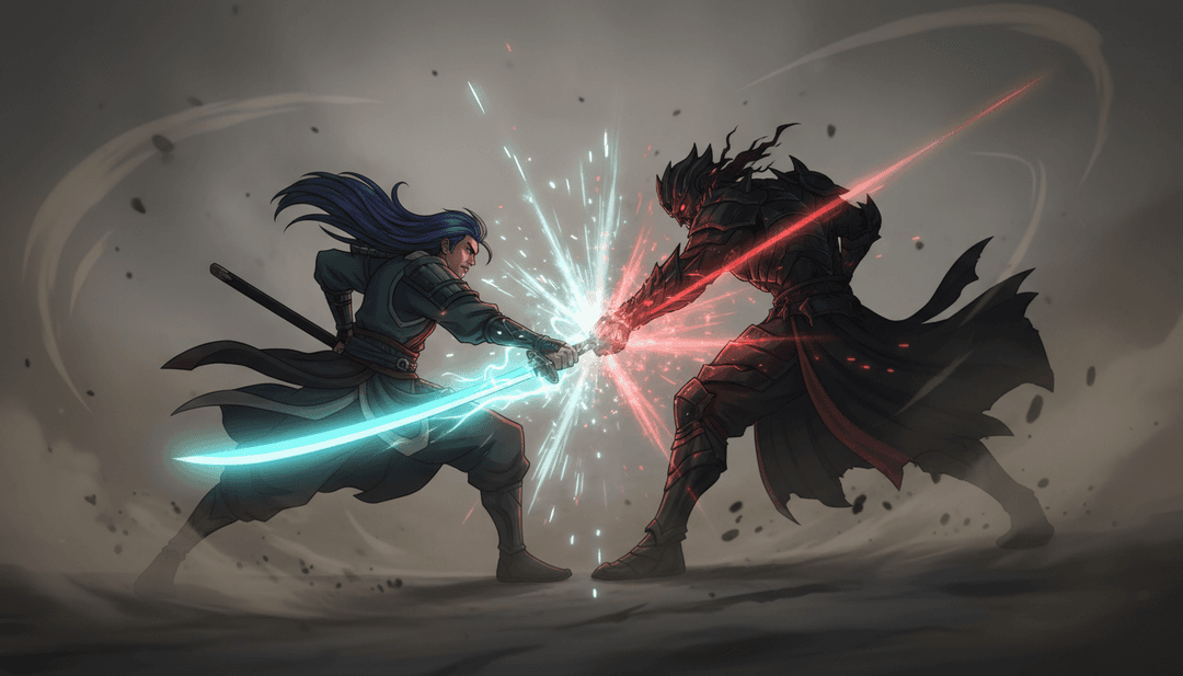 Cena dinâmica de um dragão voando sobre um castelo medieval, com elementos orquestrais sutilmente misturados nas nuvens, representando a IA traduzindo música em visuais de trilha sonora de filme.