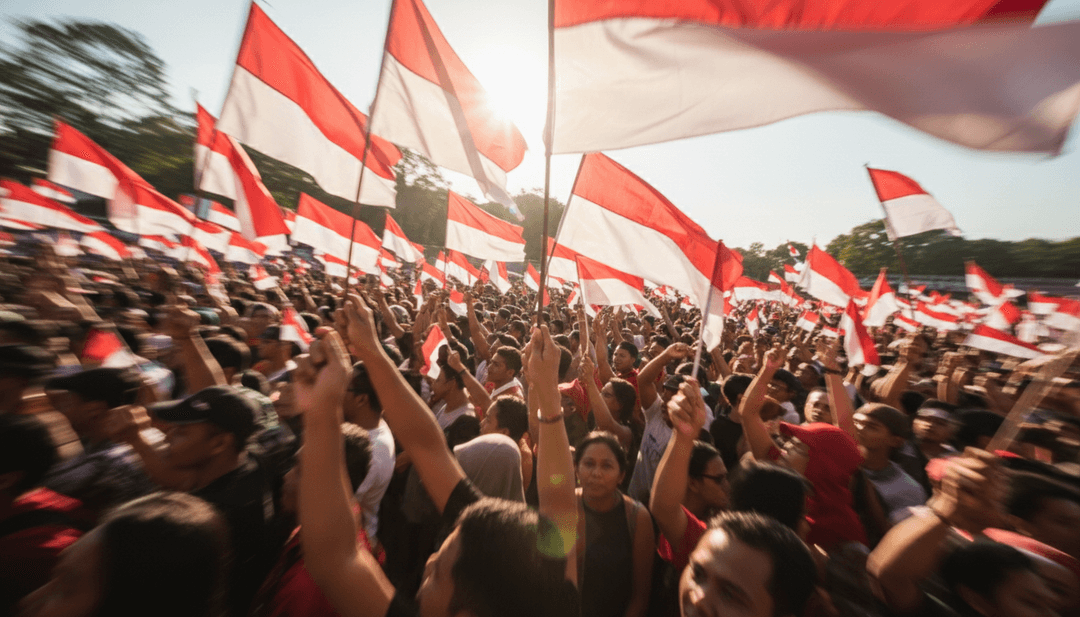 Videoclipe final de 'Tongkrongan.mp3' mostrando as capacidades do Freebeat.ai, com uma interface amigável ao fundo