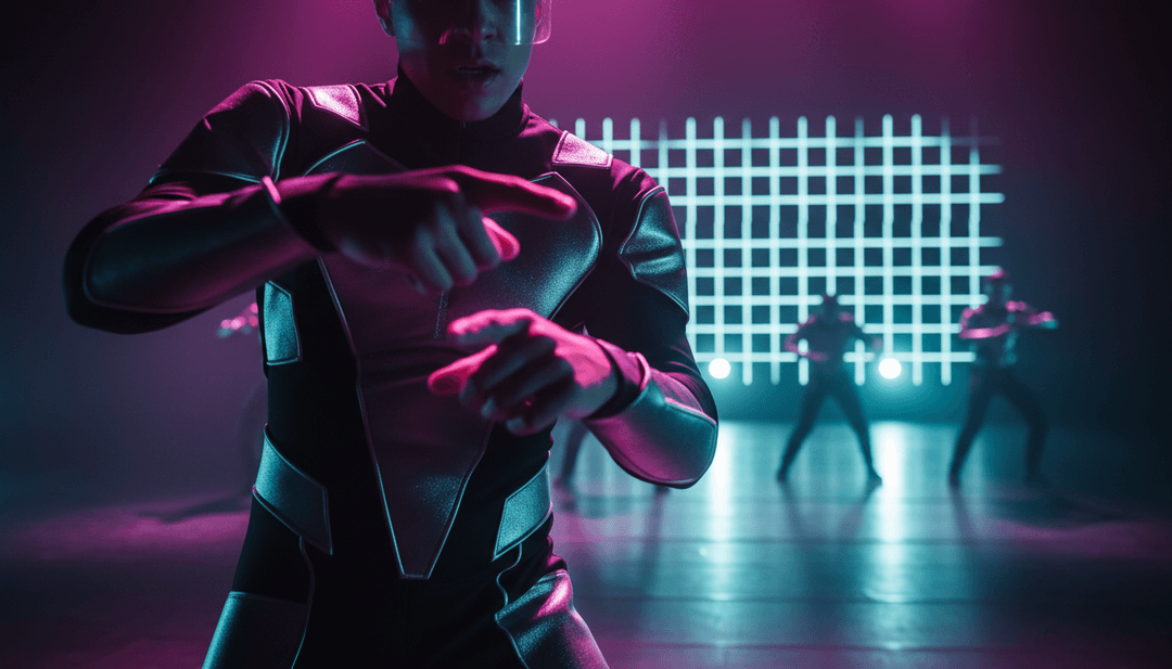 Representação abstrata de ondas sonoras para Sigla by Montevago77 transformando-se em padrões de luz vibrantes, simbolizando a análise musical da IA.