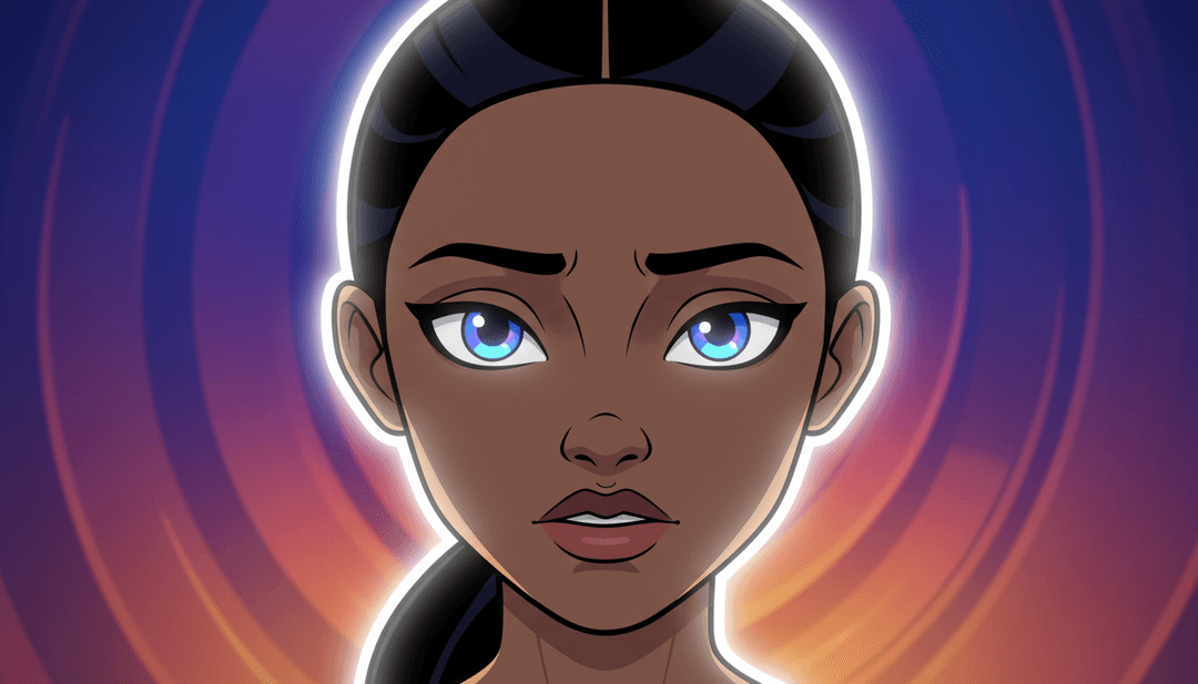 Renderização conceitual de uma floresta de Natal nostálgica e futurista, com algoritmos de IA processando melodias e letras folk-pop para 'Árboles de Verdad — Navidad 2064'.