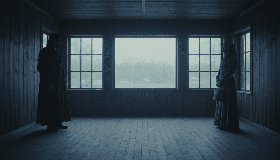 Visuels dynamiques pour 'master final.mp3' mettant en scène un solo de guitare enflammant un paysage désertique, puis passant à une scène de forêt sereine pour les mélodies folk.