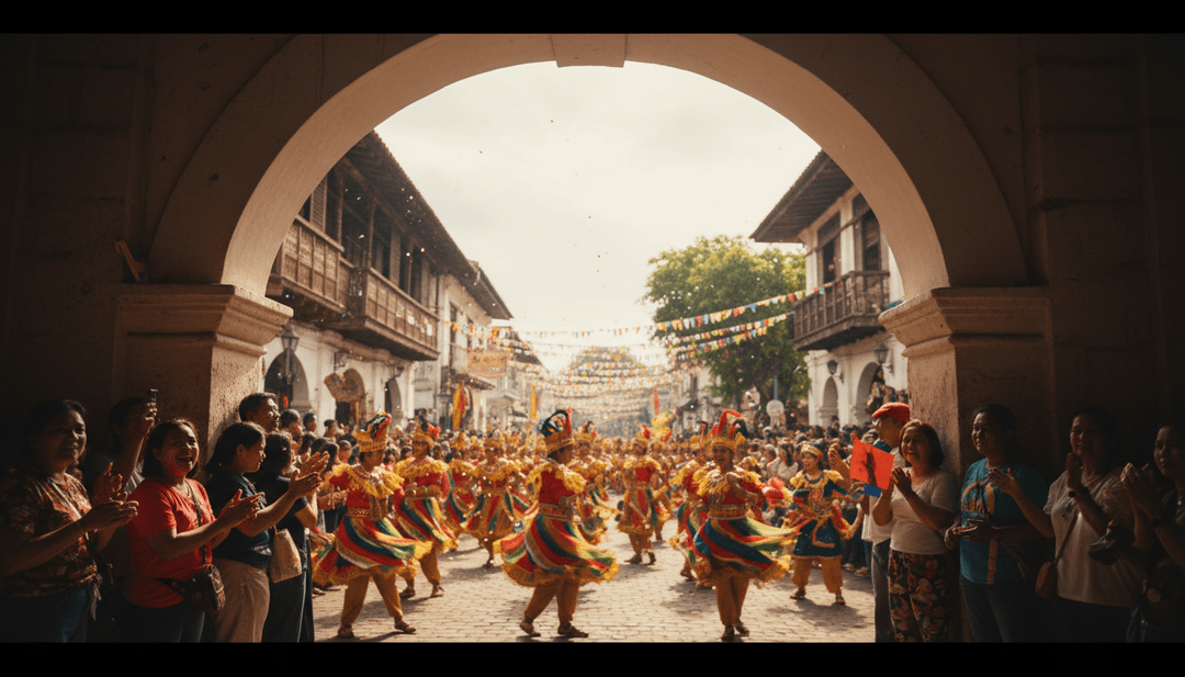Um vídeo musical dinâmico e de alta energia gerado por IA para 'Sayaw sa Banwa Belisongnon Street Dance Music', mostrando o produto final com cores vibrantes e sequências de dança envolventes.