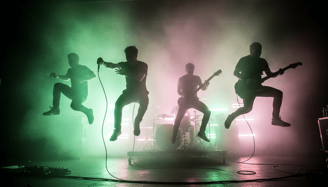 KI analysiert abstrakte Schallwellen von Alternative Rock- und Indie Pop-Musik und verwandelt sie in ein visuelles Konzeptboard mit Stimmungsfarben und thematischen Elementen für zoeparreyns '__Verse__.mp3'.