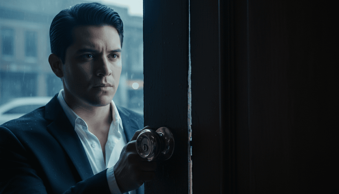 Ein Nutzer, der sich freudig sein KI-generiertes Musikvideo für einen Alternative Rock-Song auf einem großen Bildschirm ansieht, mit dezent sichtbarem freebeat.ai-Logo, das kreative Ermächtigung und Benutzerfreundlichkeit demonstriert.