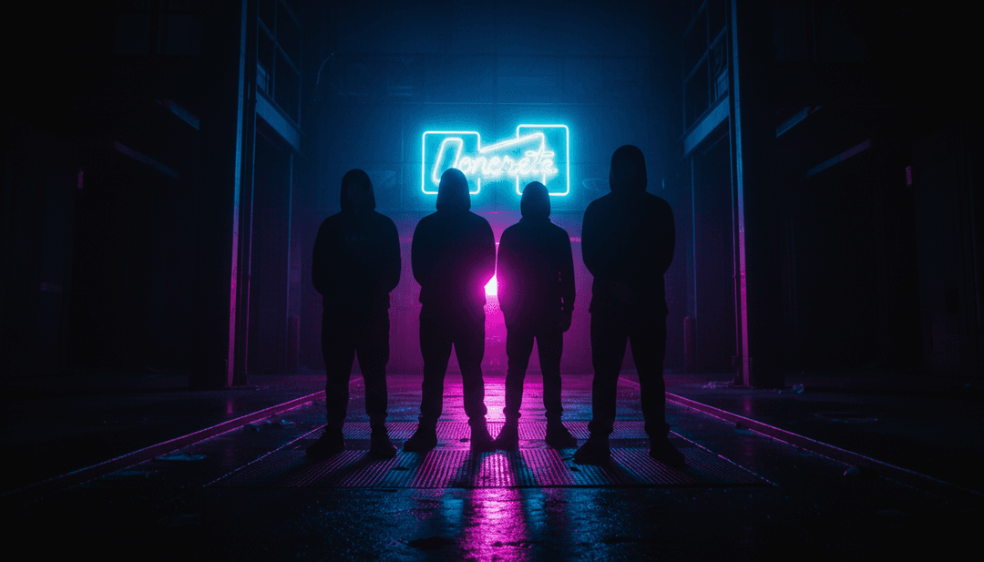 AI 生成的音樂影片，展示充滿活力的都市場景和客製化視覺效果。