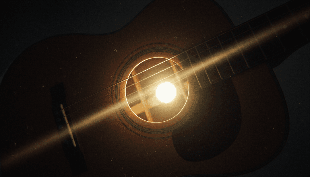 一系列流动的视觉元素——轻柔的波浪、盛开的花朵和宁静的风景——与音乐波形同步。