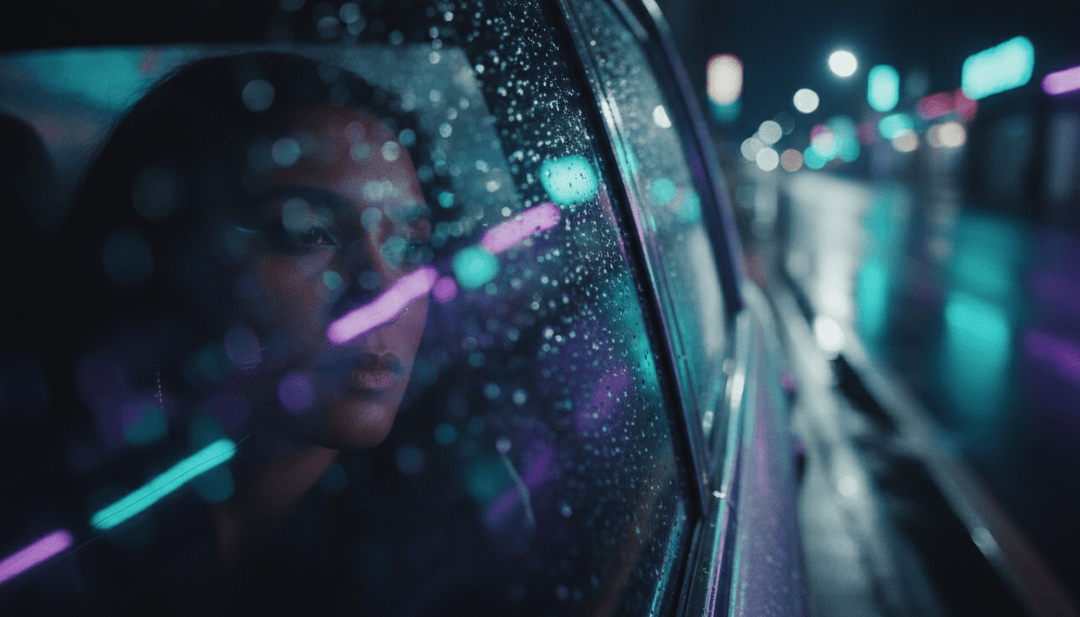 AI 将 'trance atmos ( Vocal Hooks) 2.mp3' 的声波处理成抽象、空灵的光影景观,象征着氛围和迷幻音乐的创作。