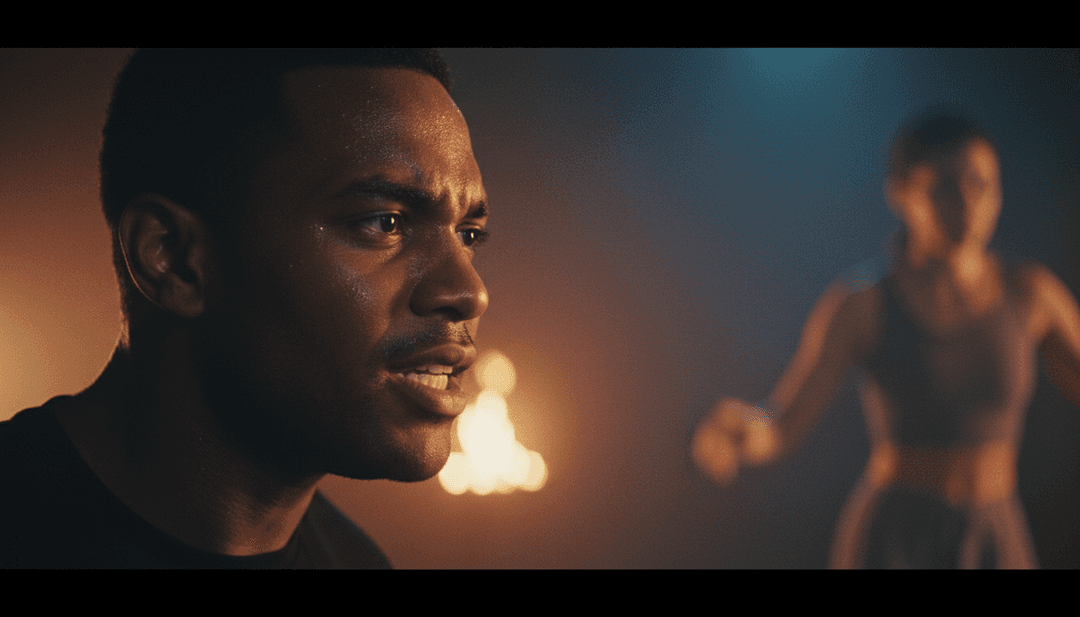 充满活力的视觉效果与舞厅节拍同步律动,由 AI 音乐视频工具生成。