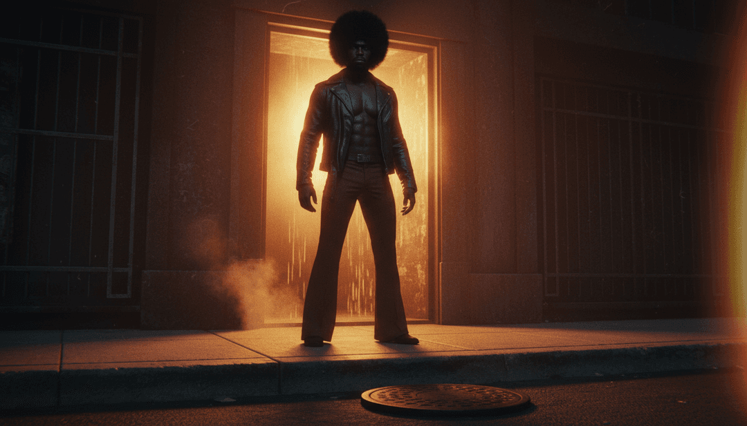 AI 分析一扇门旁的复古行李箱,反思离别和被遗忘的旅程,背景是温暖而忧郁的色调。