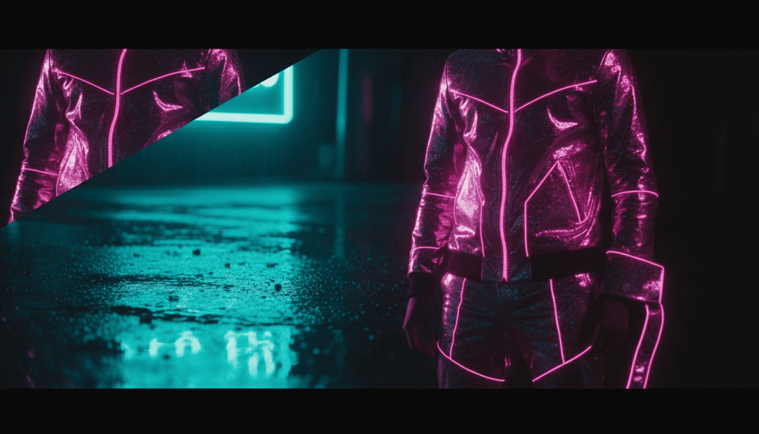 Una imagen final de alta energía del video musical generado por IA de 'voicepunch.mp3', mostrando una mezcla de efectos electrónicos e iconografía de rap, con el logo de freebeat.ai sutilmente integrado.