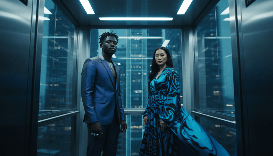 充满活力的都市街景,动画元素随着音乐节拍律动,展示AI生成的嘻哈/Trap音乐视频。