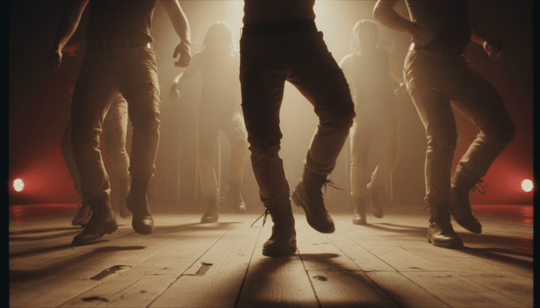 IA analizando los distintivos ritmos de polka y folk de 'Без Вожака' de zonachs, sugiriendo escenas rústicas de pueblos y bailes animados.