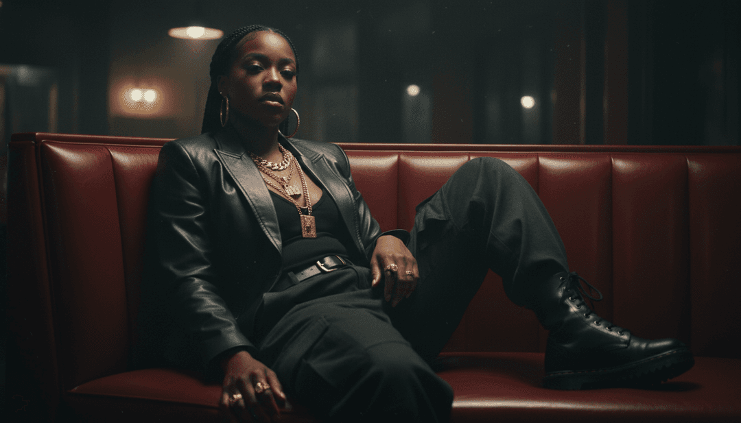 एक संगीत वीडियो की अवधारणा के लिए 'Invest (feat. N3WYRKLA)' की ध्वनि तरंगों और गीतों का विश्लेषण करता एआई