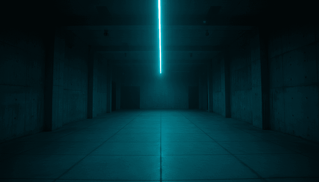 Abstrakte digitale Kunst, die Schallwellen darstellt, die sich in lebendige Synth-Pop-Visuals für Obongjayar's Lipdance verwandeln.