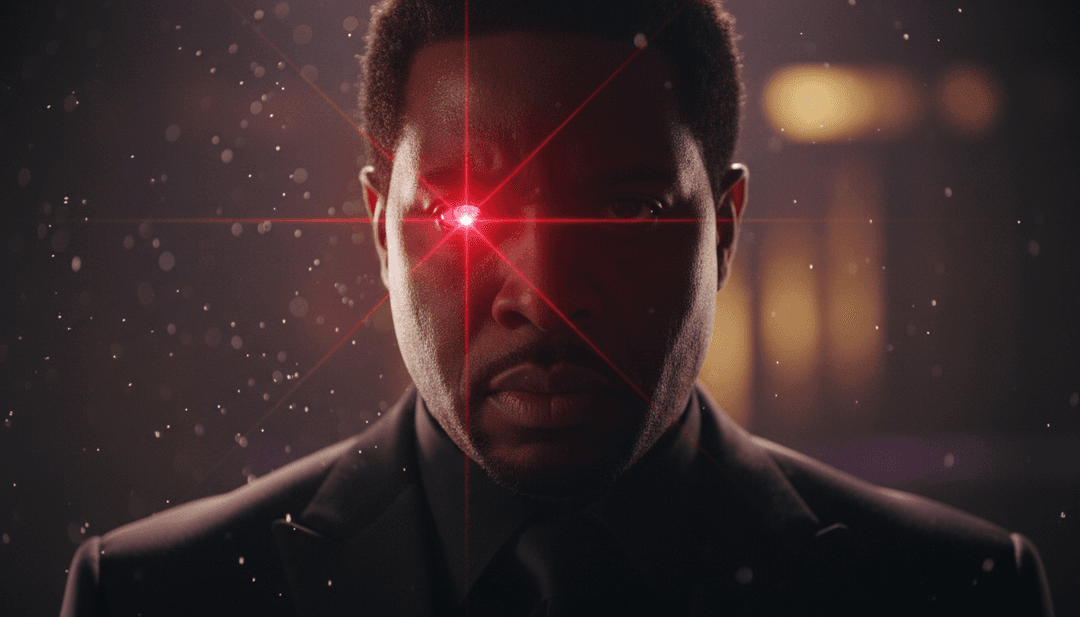 KI-Gehirn, das Jazz-, Funk- und Soul-Wellenformen analysiert, pulsierend mit rhythmischer Energie, überlagert mit dem Songtitel 'STEPPIN INTO IT'.