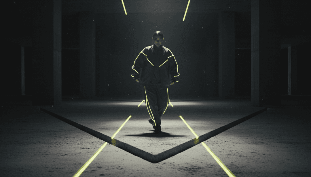 IA analizando ondas sonoras y notas musicales de 'Somedays' de Sonny Fodera, Jazzy, D.O.D, mostrando una fusión vibrante de elementos dance-pop y house.