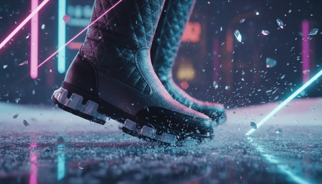 Une séquence visuelle dynamique générée par IA avec des lumières disco scintillantes, des effets de neige et une chronologie montrant la synchronisation audio-vidéo pour 'Last Christmas'.