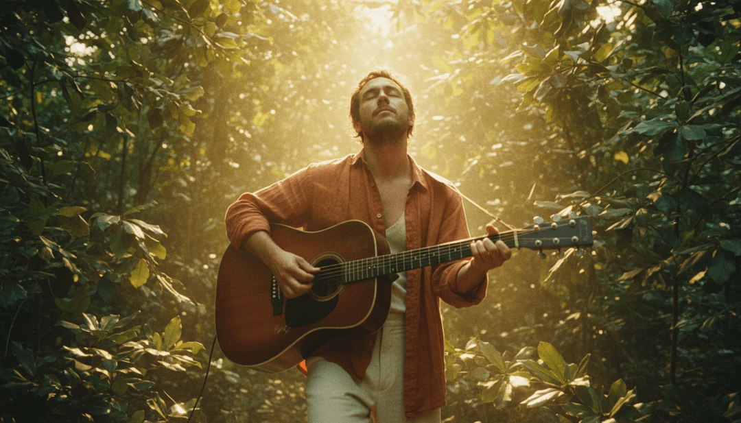 螢幕上播放著為《Feliz Navidad》製作的成品、高品質 AI 生成音樂影片，展示 freebeat.ai 的強大功能。