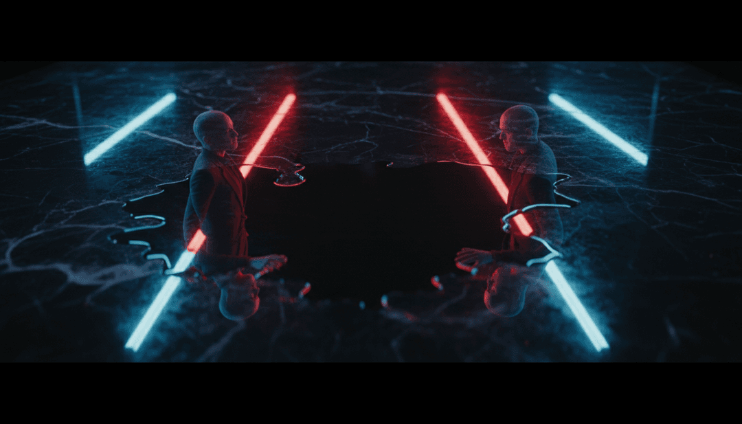 Une capture d'écran du clip vidéo final pour 'wgft', affichant des visuels dynamiques, des sous-titres gratuits et le branding de l'artiste.