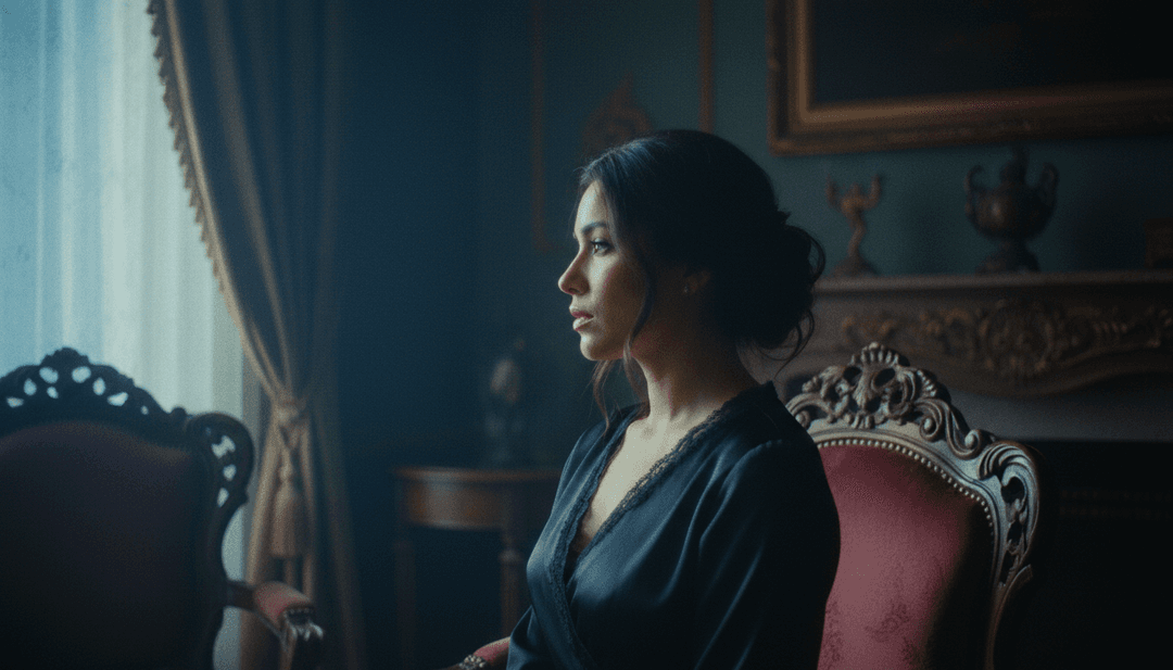 Representação abstrata de um cérebro digital interpretando formas de onda e letras de música R&B, gerando conceitos visuais iniciais para um videoclipe.