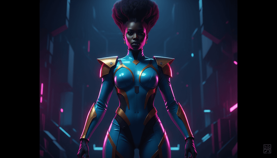 'WAP'의 대담하고 자신감 넘치며 강력한 에너지를 생생한 색상과 역동적인 비주얼로 해석하는 AI.