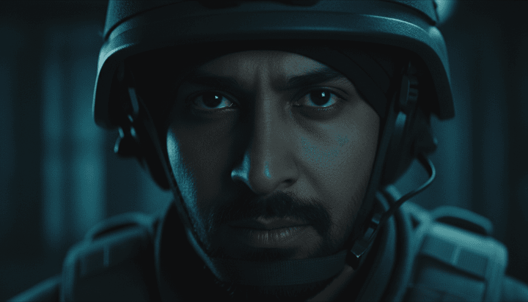 Representación visual abstracta de elementos de música hip-hop y trap, con ondas sonoras energéticas transformándose en un paisaje digital vibrante, simbolizando la interpretación inicial de freebeat.ai de 'FEEM TO FAME'.