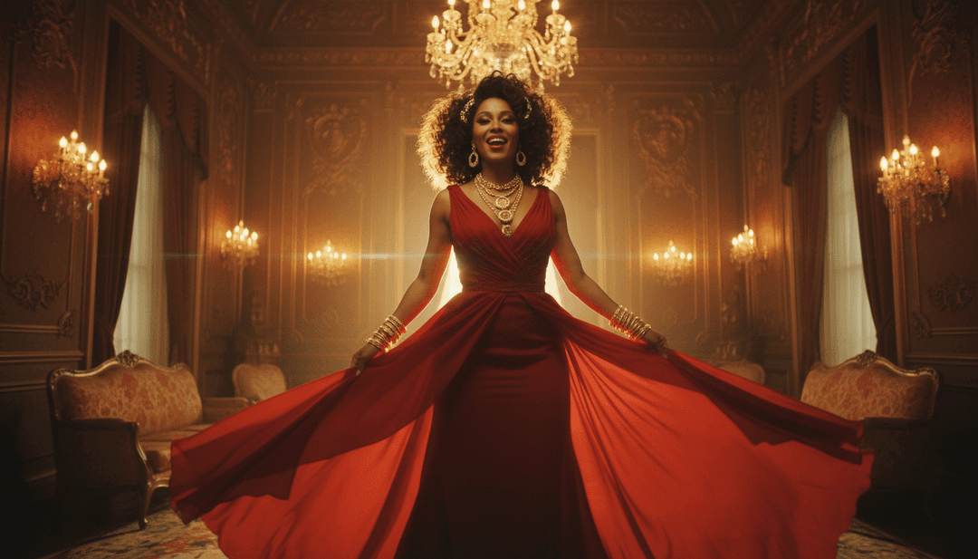 IA convertendo as poderosas corridas vocais de Mariah Carey em movimentos de câmera dinâmicos e amplos através de um país das maravilhas de inverno mágico e animado, repleto de luzes festivas e presentes animados.