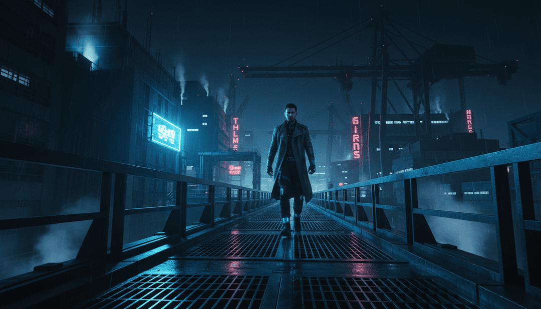 Animated visuals of sailors on a ship, waves crashing, and a whaling scene, synced to music.