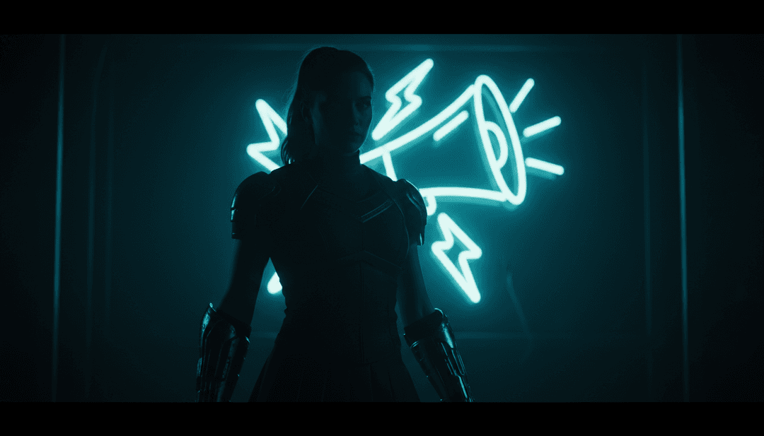 'good 4 u'의 날카로운 기타 리프와 강력한 드럼 비트가 Freebeat.ai를 통해 애니메이션 장면으로 변환되는 역동적인 시각화 도구