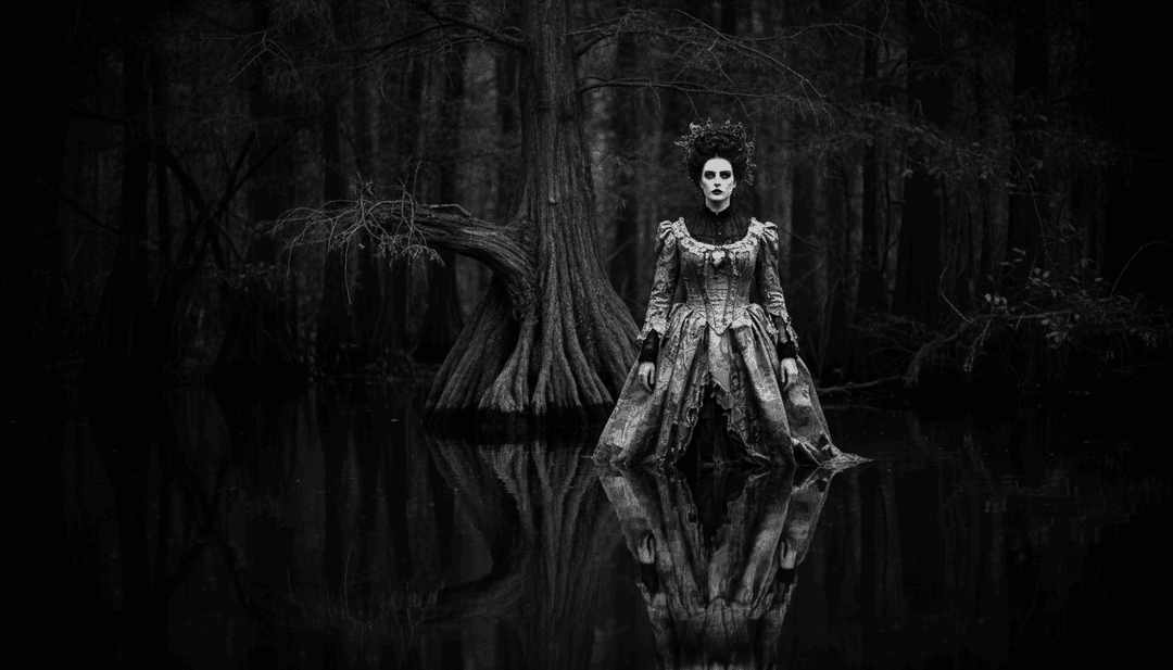 Visuais abstratos representando a energia dance-pop e EDM, com a silhueta de Lady Gaga em uma paisagem urbana vibrante e futurista.