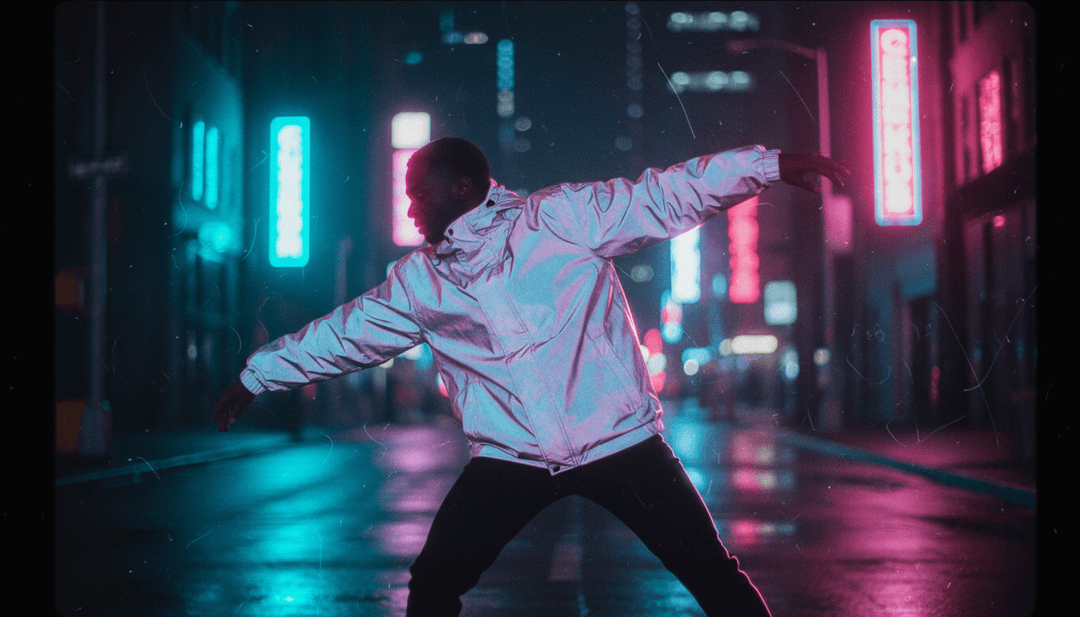 Visualiseur abstrait dynamique réagissant aux rythmes deep house et aux mélodies trance de "Falling In Love - Extended Mix" de Chrissy Meechan.