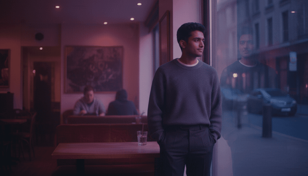 動態視覺圖解 'BOTHER ME' 流暢的 R&B 歌聲和 Trap 腳踏鈸如何轉換為流暢、同步的影片場景。