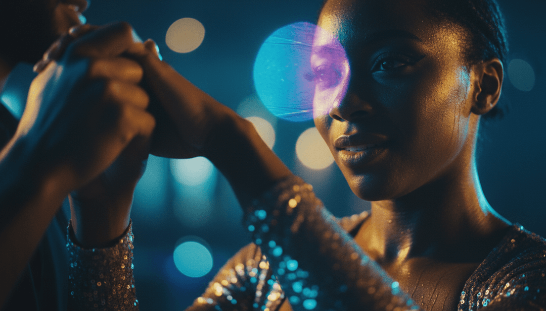 Un musicien créant une reprise vidéo d'aspect professionnel avec la technologie IA, avec des paroles dynamiques