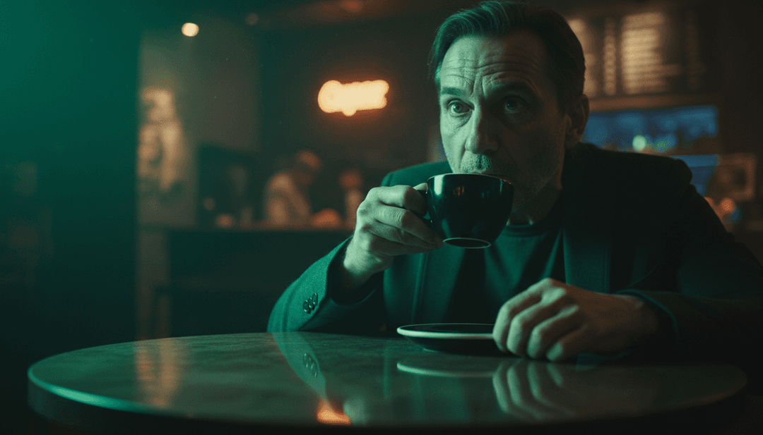 L'AI analizza le caratteristiche trance ed eurodance di 'Le Ball', rappresentate da onde sonore luminose che si trasformano in elementi visivi dinamici.