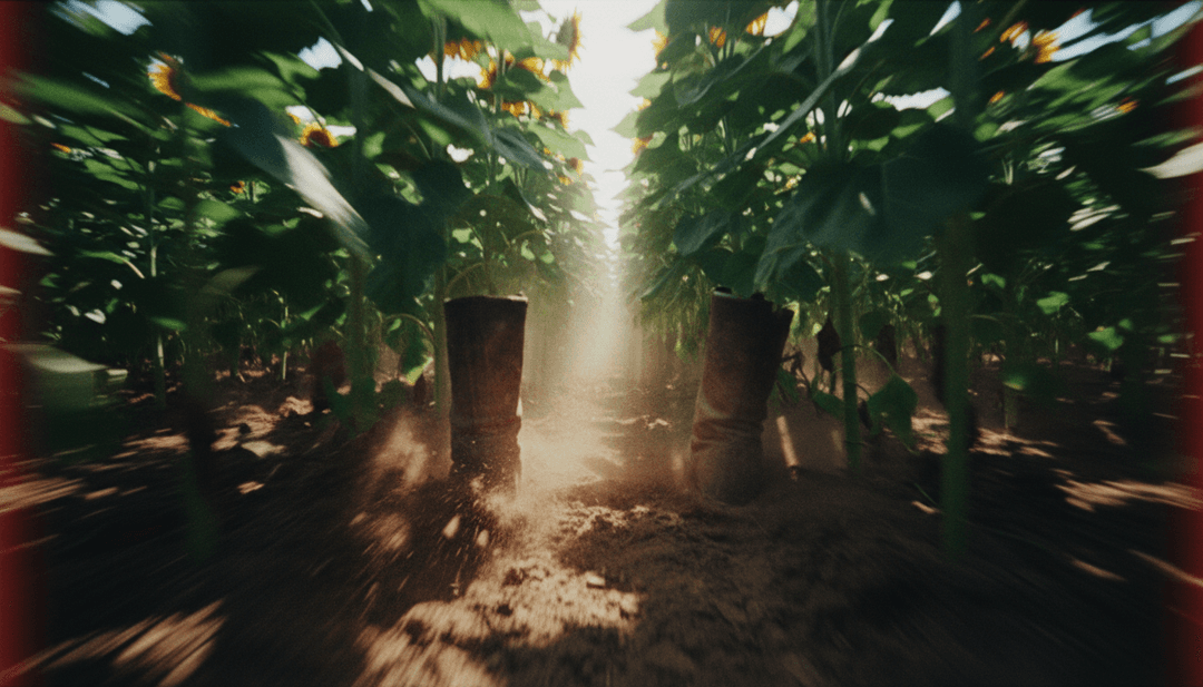 IA che interpreta musica garage rock con uno stile visivo scuro ed energico, rappresentando il brano 'Can't See' dei Westside Cowboy