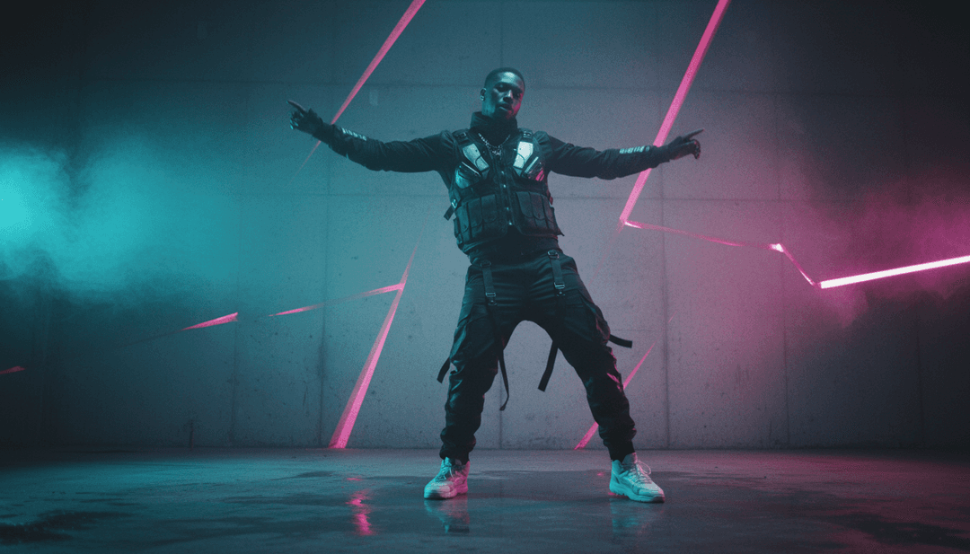 L'IA analysant les données de forme d'onde pour 'Up Down', visualisant l'énergie et les motifs complexes de la musique house.