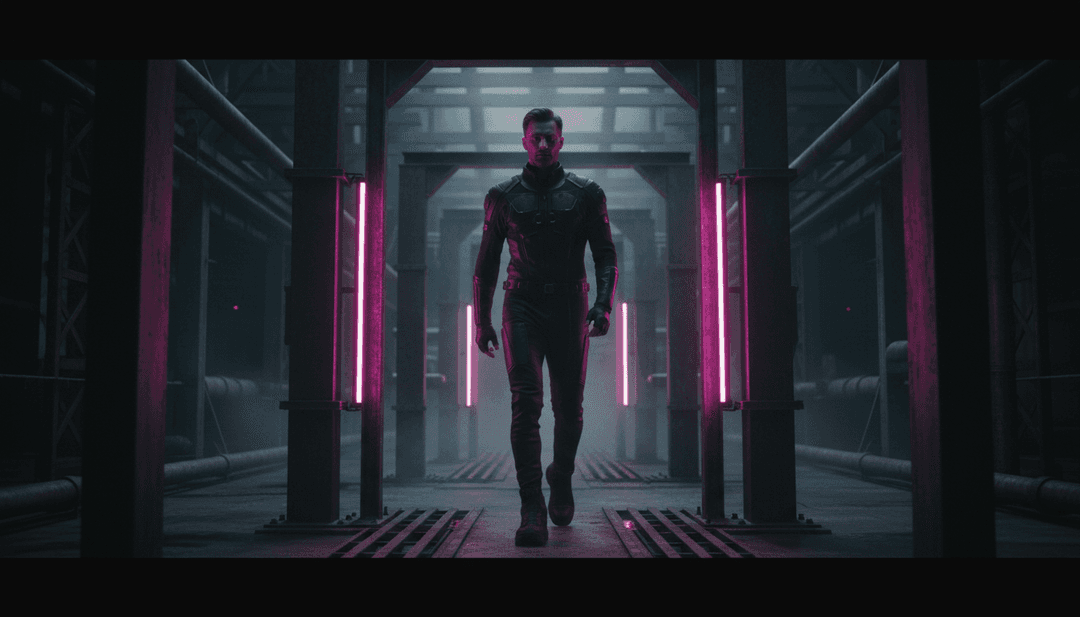 IA interpretando a linha de baixo profunda e pulsante e os sintetizadores cintilantes de 'I Know You Want To' de Max Styler em um ambiente de clube iluminado por néon.