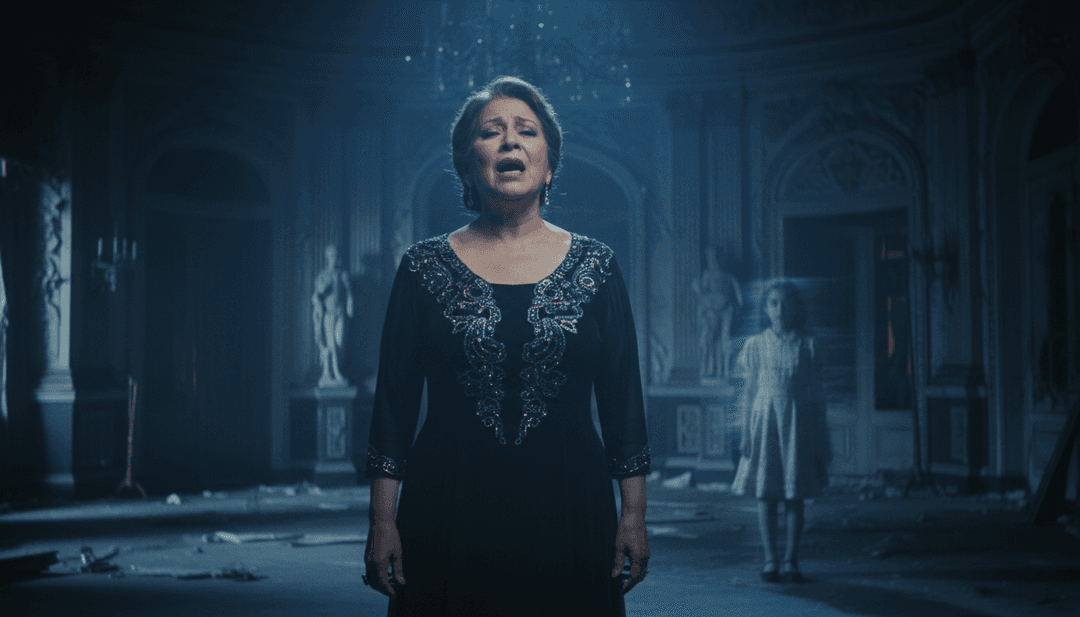 IA interpretando a profundidade emocional e os elementos atmosféricos da música 'Sienna' do The Marías em uma renderização artística e onírica.