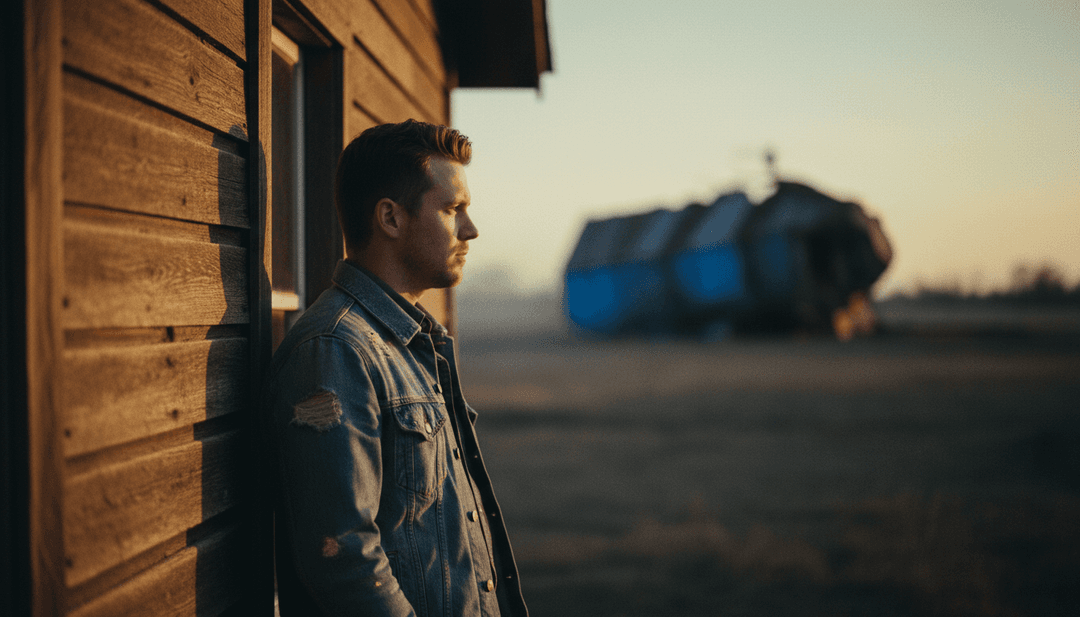 一段动态蒙太奇，描绘了孤独的道路、乡村日出以及从孤独走向力量的剪影，由AI根据歌曲音频生成。