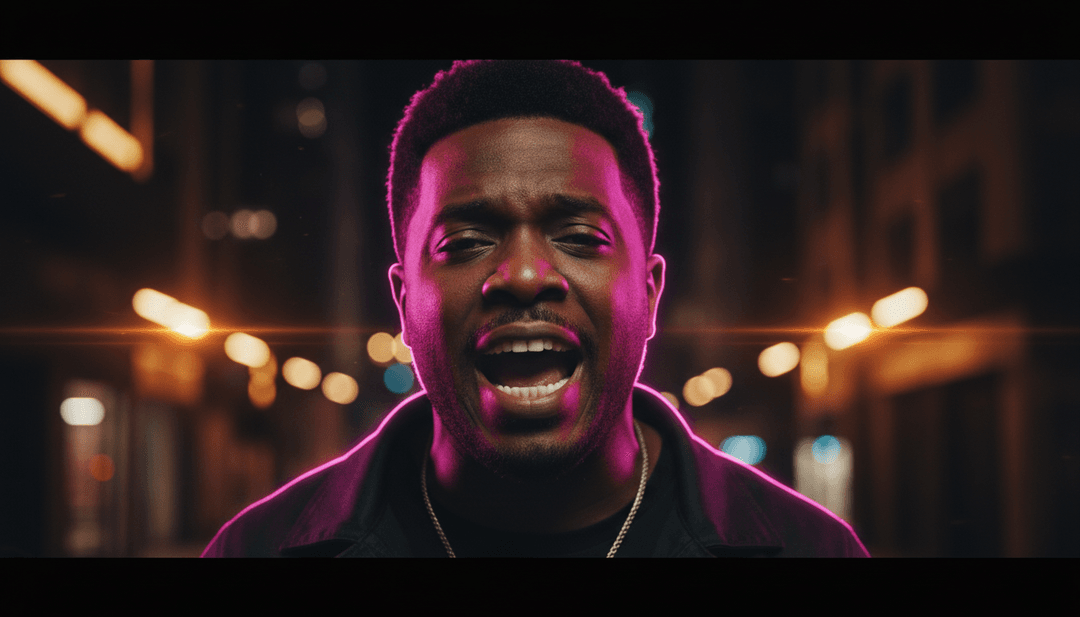 Ein fertig generiertes KI-Musikvideo für einen Reggaeton-Track, das von Leuten auf einem Bildschirm genossen wird.