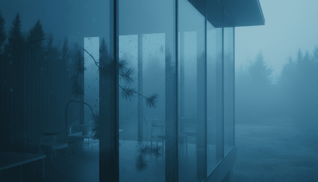 흐르는 네온 라인과 추상적인 모양으로 'Let It All Out'의 딥 하우스 리듬을 해석하는 AI