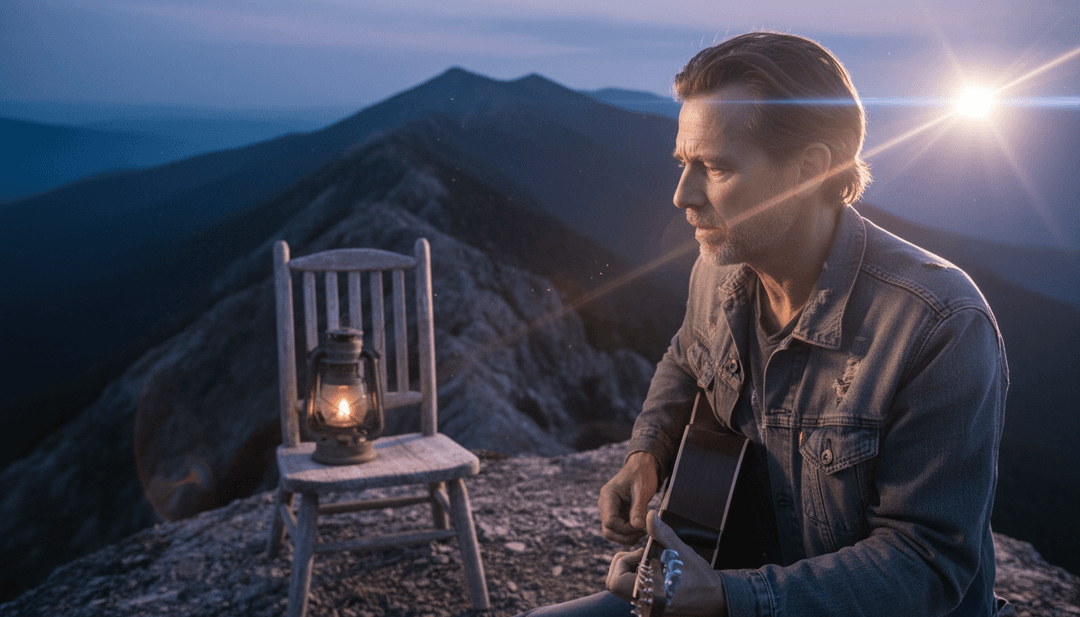 Représentation visuelle d'éléments musicaux comme les riffs de guitare et les harmonies vocales se transformant en scènes cinématographiques.