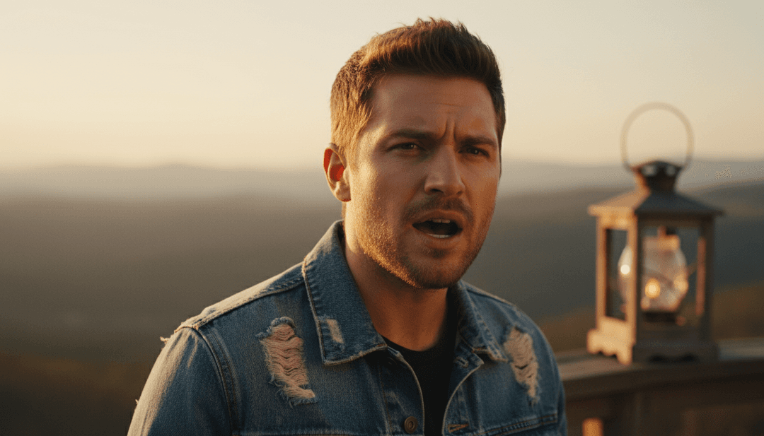 Personne regardant sa vidéo musicale personnalisée générée par l'IA sur un écran, inspirée.