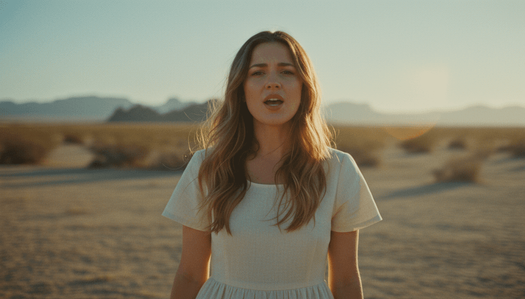 Représentation visuelle d'ondes sonores se transformant en paysages sereins et moments intimes de personnages, reflétant le genre indie pop.