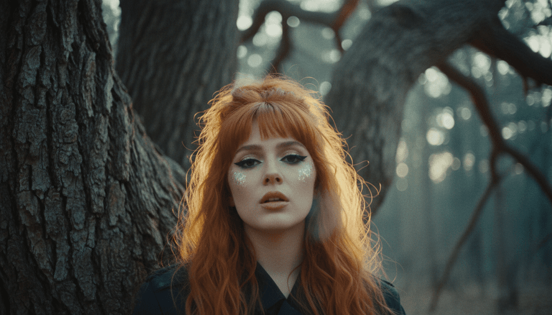 视觉呈现 'Pink Pony Club' 歌曲元素，如强劲的鼓点、电吉他独奏和 Chappell Roan 的和声，转化为视觉效果、舞台灯光和舞动的人影。