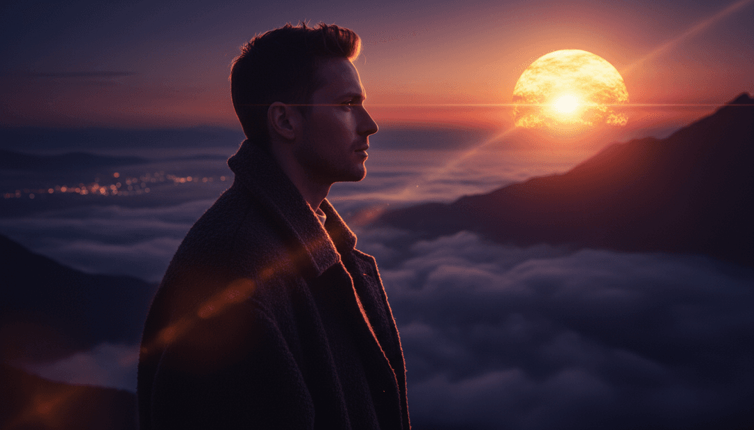 IA traduzindo as ondas de sintetizador e elementos rítmicos de 'Above The Station' em um videoclipe dinâmico com transições artísticas.