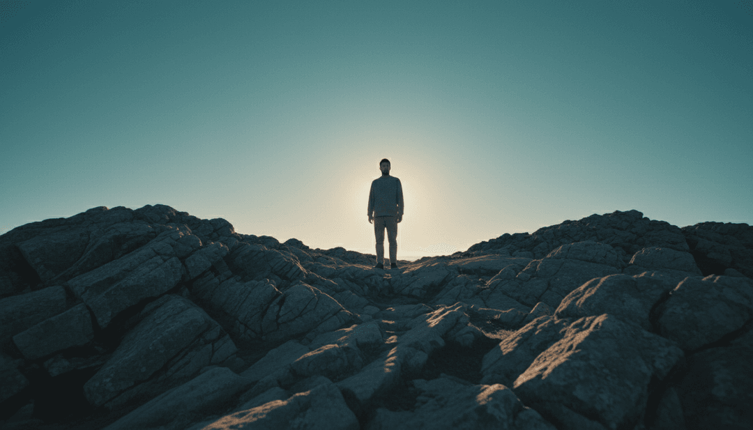 Uma interface amigável exibindo o videoclipe final gerado por IA para 'Above The Station' de Just Jack, pronto para ser compartilhado.