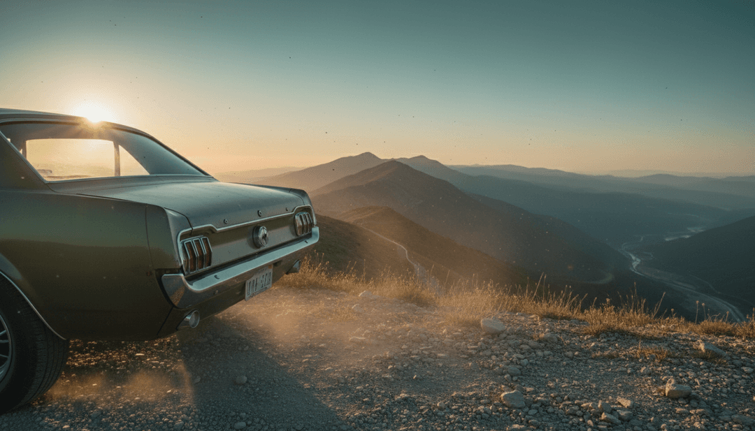 Scènes visuelles dynamiques générées par l'IA, dépeignant une conduite dans des rues de banlieue au crépuscule, entrecoupées de flashbacks et de gros plans émotionnels, reflétant le récit de la chanson.